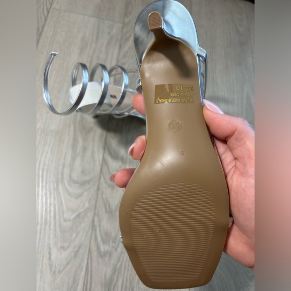 Fashion Nova All Time Fav Wrap Up Heels - Silver - Picture 7 of 10